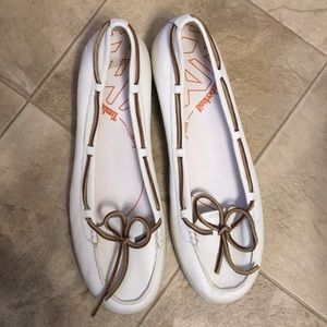 Timberland White Leather Loafers